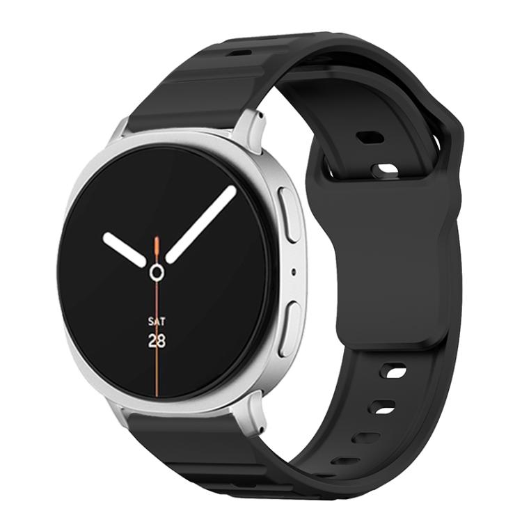 

For Samsung Galaxy Watch8 / Watch8 Classic Wave Texture Stud Buckle Silicone Watch Band(Black)