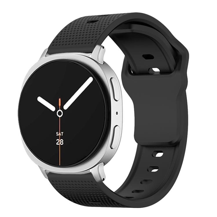 

For Samsung Galaxy Watch8 / Watch8 Classic Round Dots Stud Buckle Silicone Watch Band(Black)