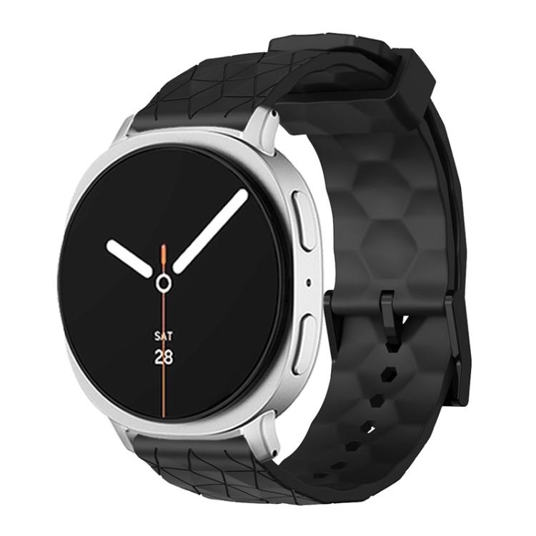 

For Samsung Galaxy Watch8 / Watch8 Classic Football Texture Solid Color Silicone Watch Band(Black)