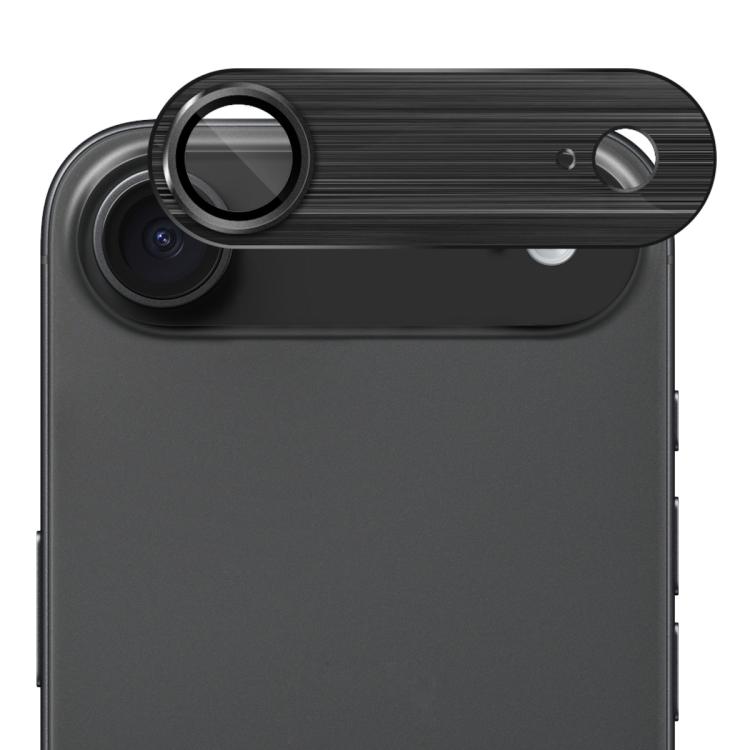 

For iPhone 17 Air ENKAY Anti-reflection Camera Lens Brushed Aluminium Alloy Tempered Glass Film(Black)