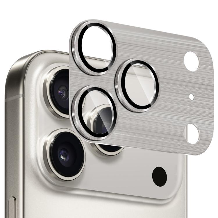 

For iPhone 17 Pro ENKAY Anti-reflection Camera Lens Brushed Aluminium Alloy Tempered Glass Film(Titanium Golden)