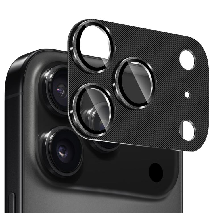 

For iPhone 17 Pro ENKAY CD Texture Aluminium Alloy Tempered Glass Lens Cover Film(Black)