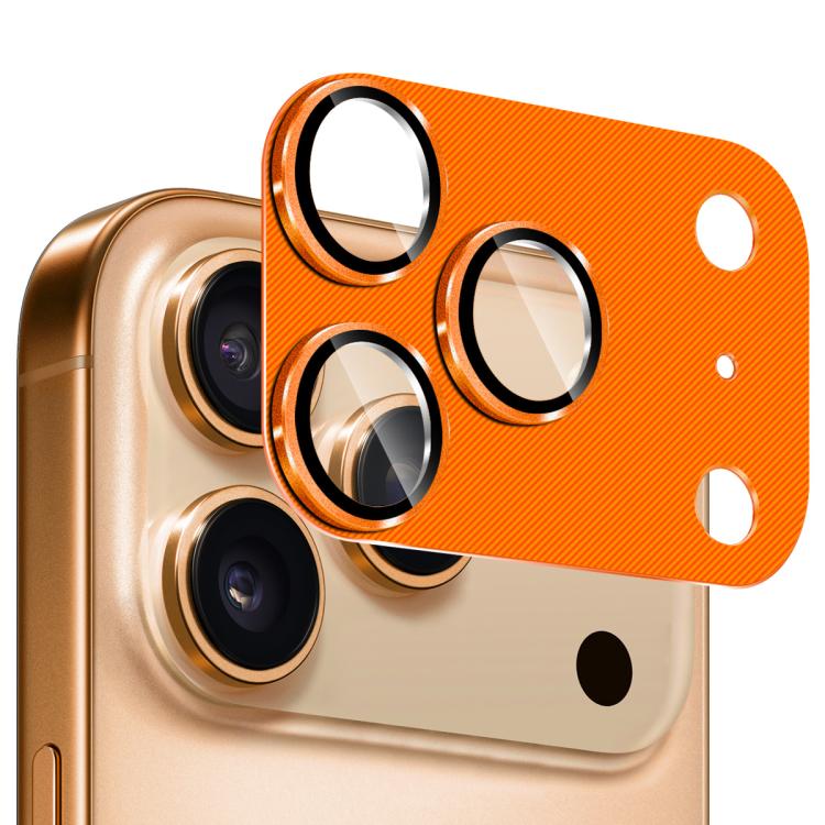 

For iPhone 17 Pro ENKAY CD Texture Aluminium Alloy Tempered Glass Lens Cover Film(Orange)