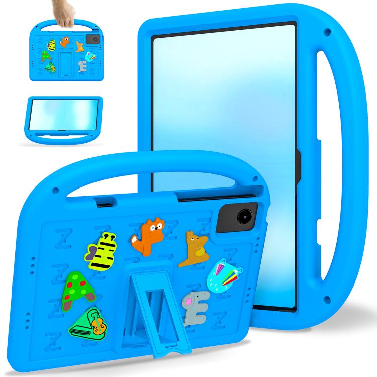 

For Lenovo Idea Tab Plus Pad 12.1 Cartoon Sparrow EVA Shockproof Tablet Case with Shoulder Strap(Blue)