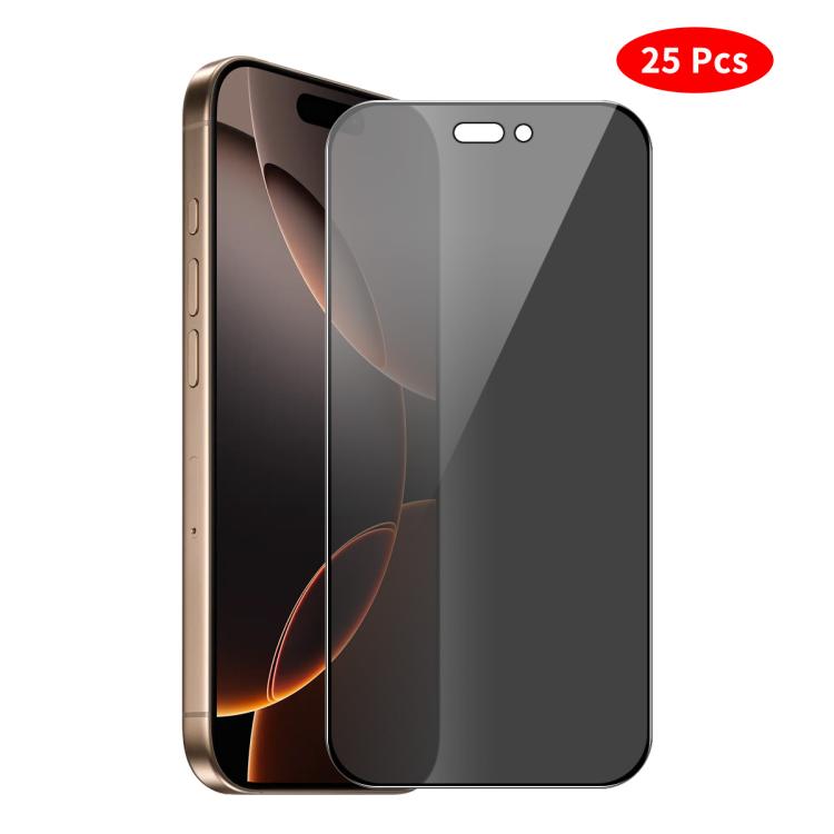 

For iPhone 16 Pro Max JUNSUNMAY 25pcs Silk Print Full Coverage Privacy Tempered Glass Film