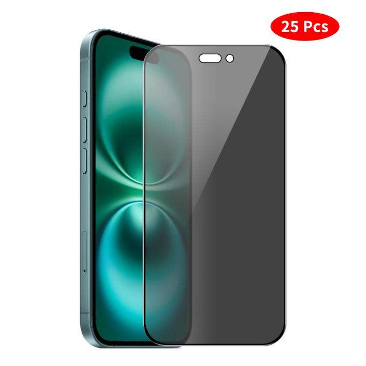 

For iPhone 16 Plus JUNSUNMAY 25pcs Silk Print Full Coverage Privacy Tempered Glass Film