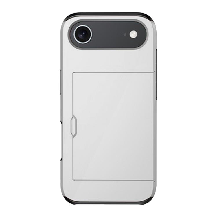 

For iPhone 17 Air Kalebol 2 in 1 Shockproof Sliding Card Slot Phone Case(Silver)