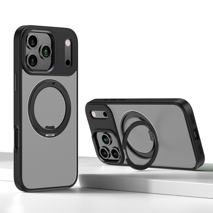 

For iPhone 17 Pro Max Kalebol Rotating Magnetic Holder MagSafe Phone Case(Black)