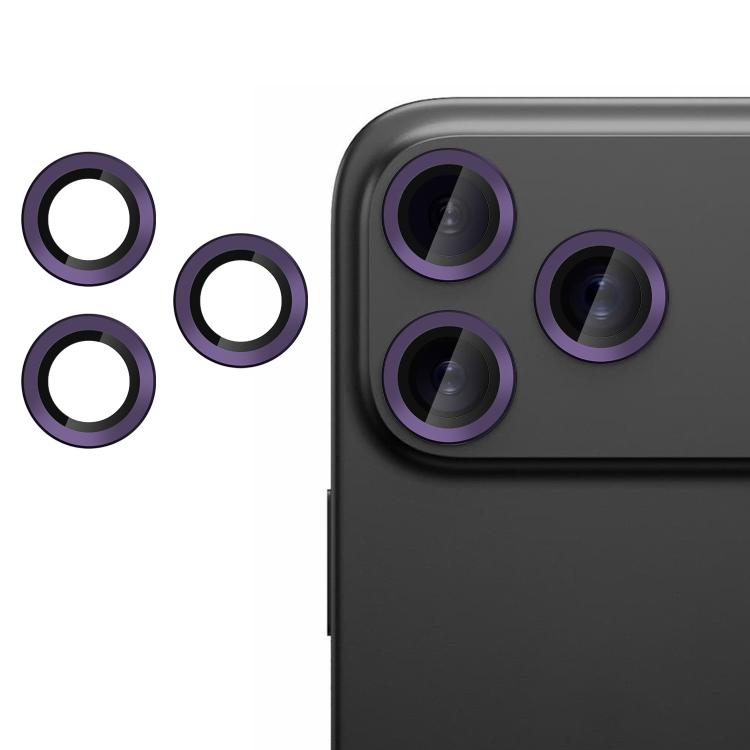 

For iPhone 17 Pro Kalebol No Flicker Ultra-Thin Individual Camera Lens Tempered Glass Film(Dark Purple)