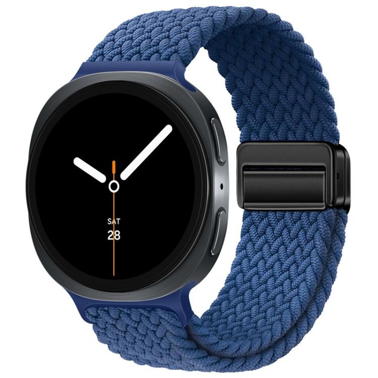 For Samsung Galaxy Watch8 / Watch8 Classic Loop Magnetic Buckle Braided Nylon Watch Band(Cold Navy Blue)