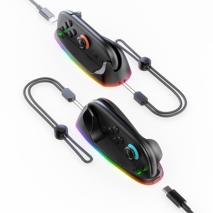 

For Nintendo Switch 2 Portable Mouse Game Controllers Charging Station with RGB Colorful Lights(Black)
