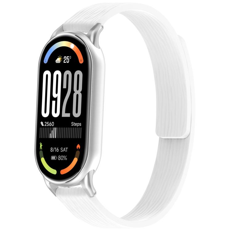 

12mm Striped Soft Magnetic Silicone Watch Band(White)