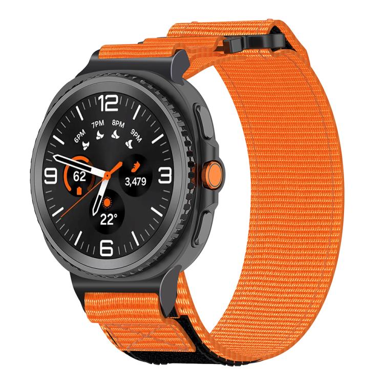 

For Samsung Galaxy Watch8 / Watch8 Classic Two Sections Nylon Hook And Loop Fastener Watch Band(Orange)