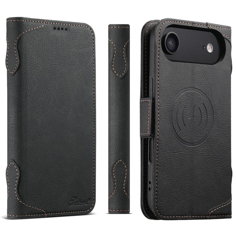 

For iPhone Air SUTENI J07 Multifunctional Horizontal Flip Magsafe Leather Phone Case(Black)