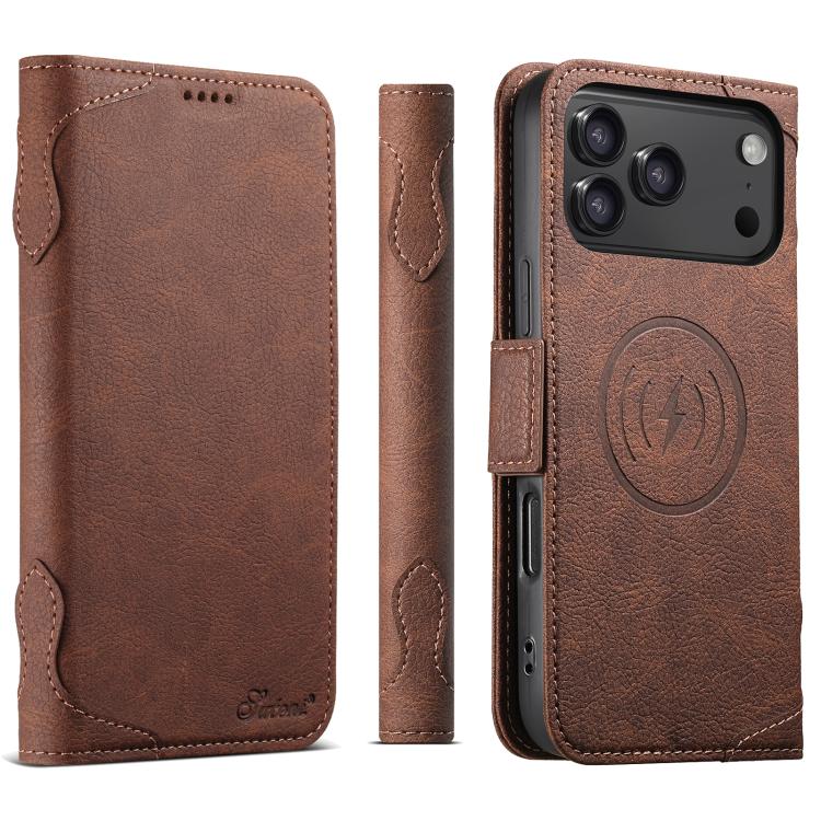 For iPhone 18 Pro Max SUTENI J07 Multifunctional Horizontal Flip Magsafe Leather Phone Case(Brown) — купить у Sunsky-online WW