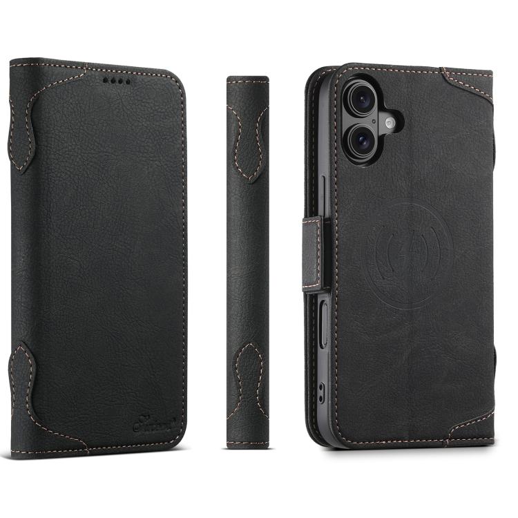 For iPhone 18 SUTENI J07 Multifunctional Horizontal Flip Magsafe Leather Phone Case(Black)