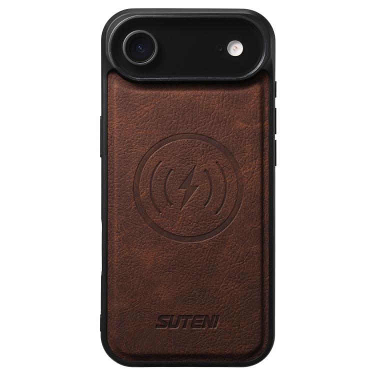 

For iPhone Air Suteni G5 Litchi Leather Magnetic MagSafe Phone Case(Brown)