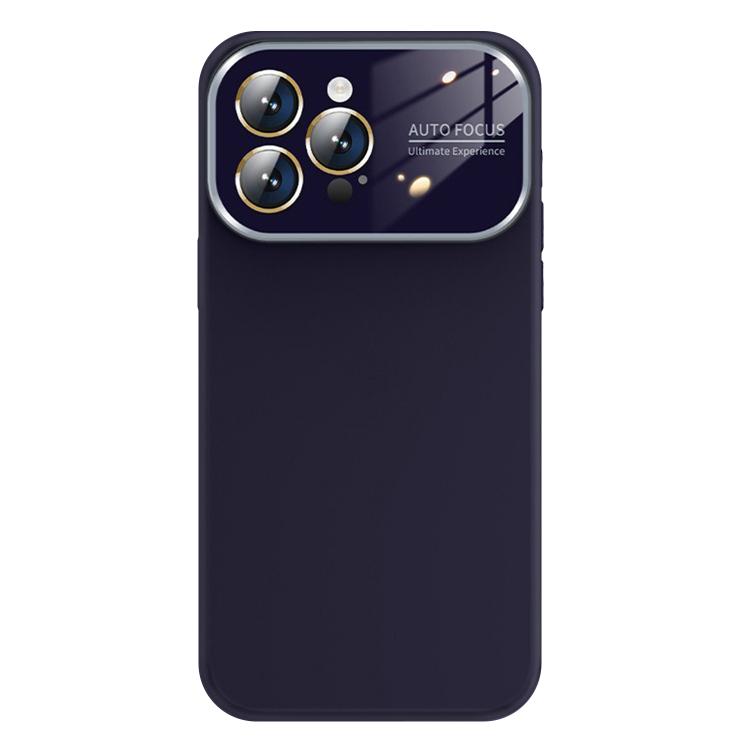 

For iPhone 16 Pro Max Kalebol Large Windows Frosted Liquid Silicone Phone Case(Dark Purple)