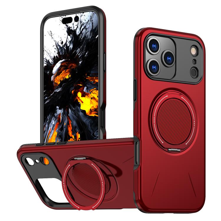 For iPhone 17 Pro Max Kalebol Magnetic MagSafe Rotation Holder PC Phone Case(Red)
