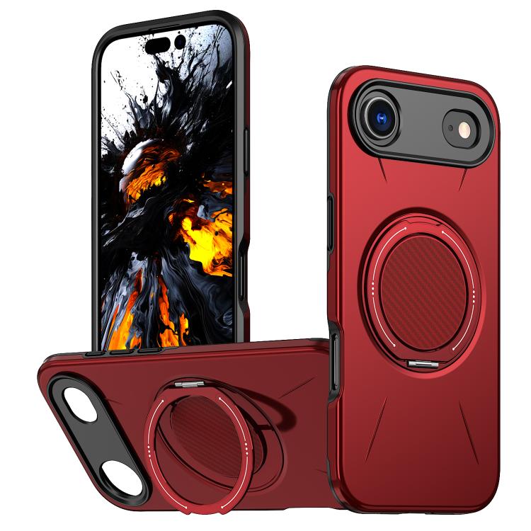 For iPhone Air Kalebol Magnetic MagSafe Rotation Holder PC Phone Case(Red)