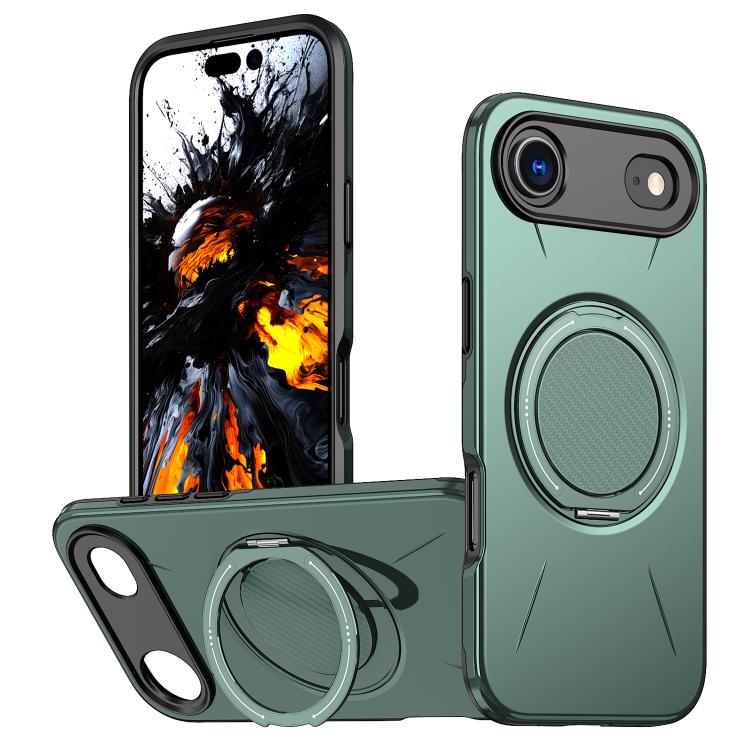 

For iPhone 17 Air Kalebol Magnetic MagSafe Rotation Holder PC Phone Case(Grey Green)