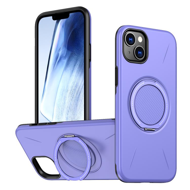 

For iPhone 13 Kalebol Magnetic MagSafe Rotation Holder PC Phone Case(Lilac)
