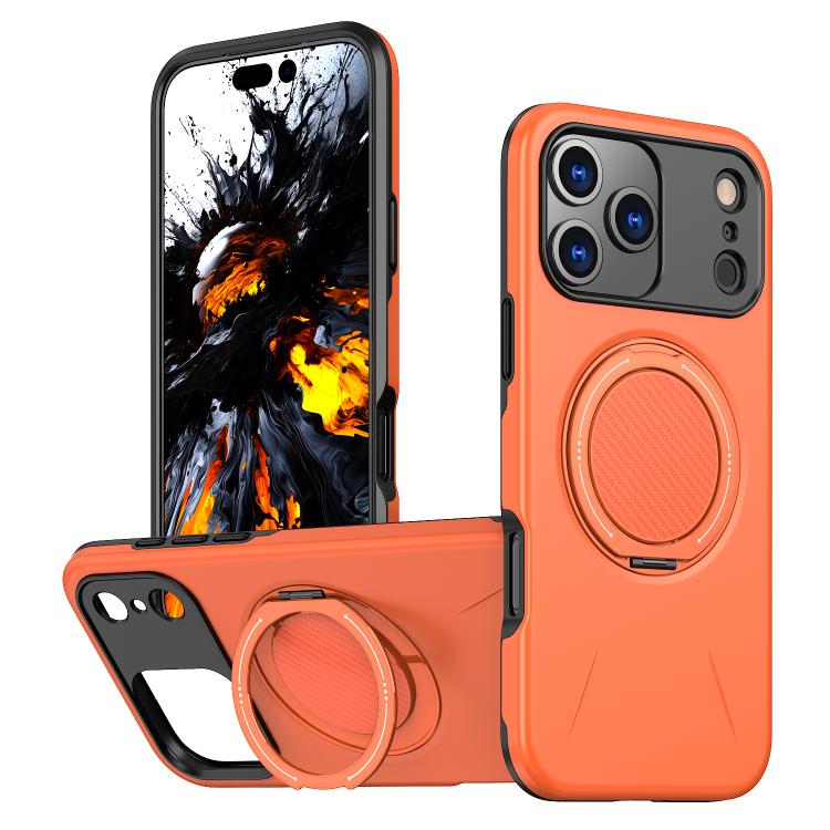 For iPhone 18 Pro Max Kalebol Magnetic MagSafe Rotation Holder PC Phone Case(Orange)