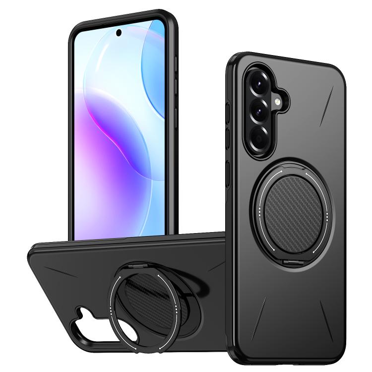 

For Samsung Galaxy A17 4G / 5G Kalebol Magnetic MagSafe Rotation Holder PC Phone Case(Black)