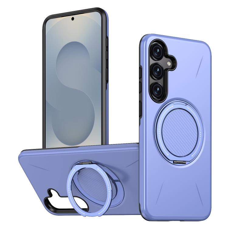 

For Samsung Galaxy S25+ 5G Kalebol Magnetic MagSafe Rotation Holder PC Phone Case(Lilac)