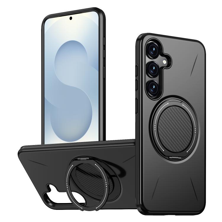 

For Samsung Galaxy S23+ 5G Kalebol Magnetic MagSafe Rotation Holder PC Phone Case(Black)