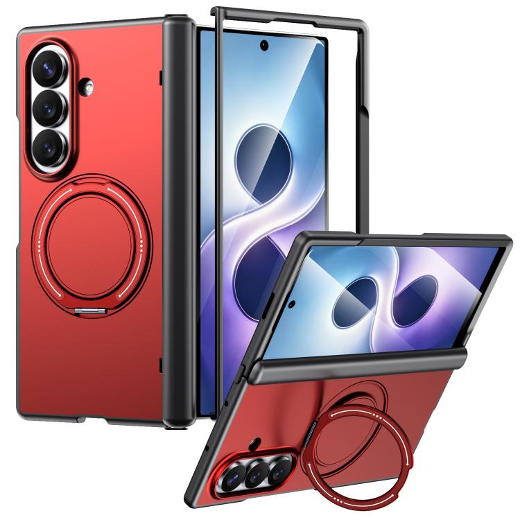 For Galaxy Z Fold7 5G Kalebol Magnetic MagSafe Rotation Holder PC Phone Case(Red)