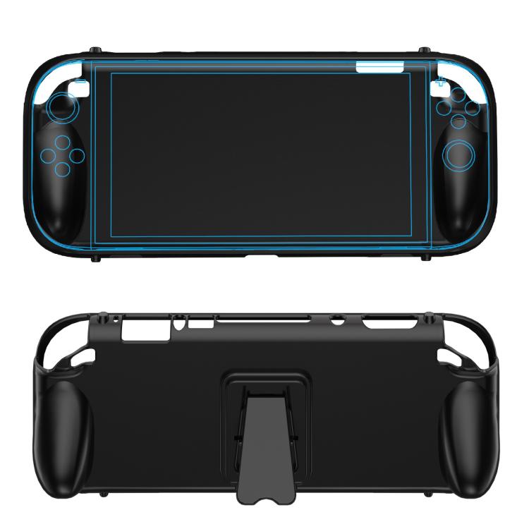 

For Nintendo Switch 2 Game Game Console TPU Protective Case with Back Support(Black)