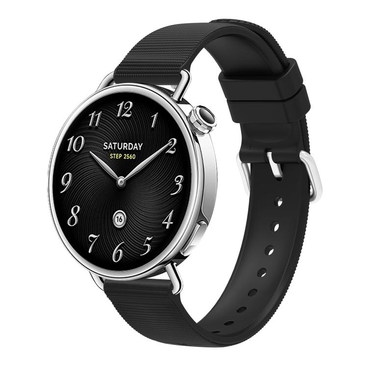 

For Xiaomi Watch S4 41mm Solid Color Textured Silicone Watch Band(Black)