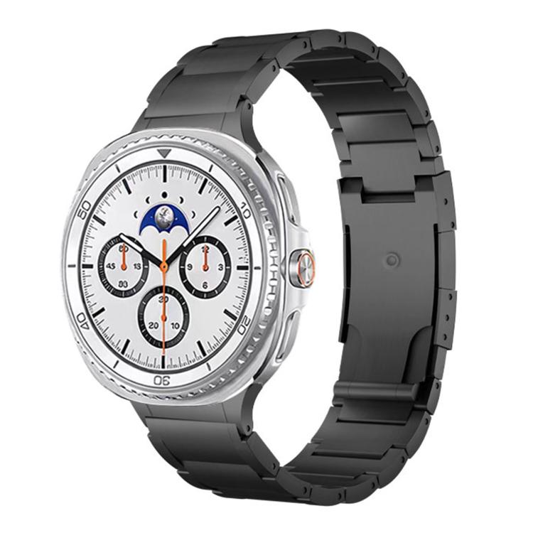 

For Samsung Galaxy Watch8 / Watch8 Classic Integrated Three Beads Tortoise Buckle Metal Watch Band(Black)