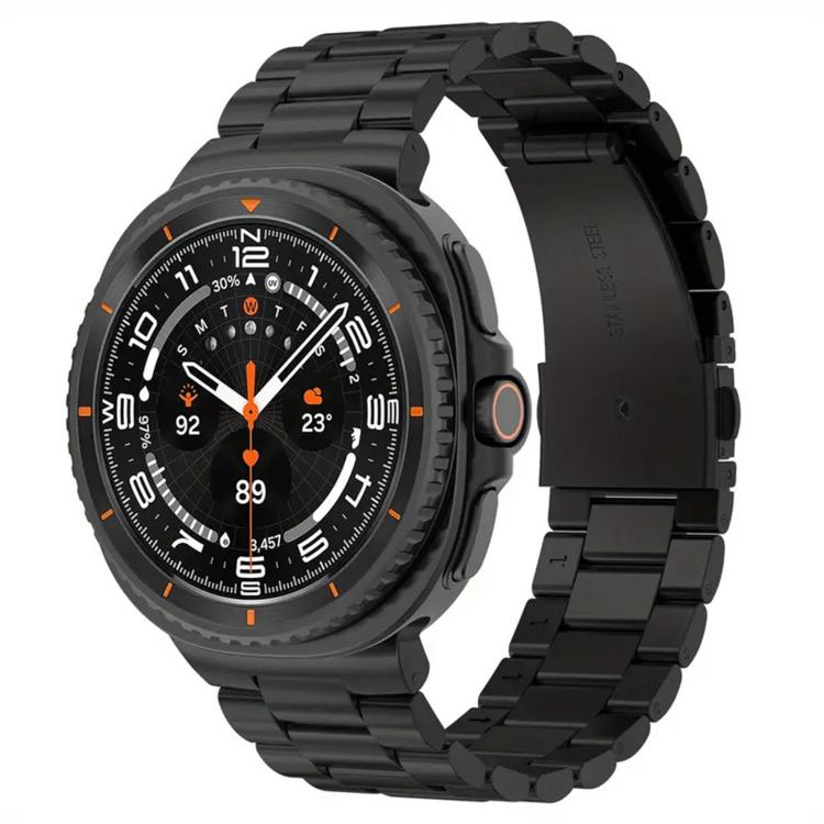 

For Samsung Galaxy Watch8 / Watch8 Classic Integrated Three Beads Metal Titanium Watch Band(Black)
