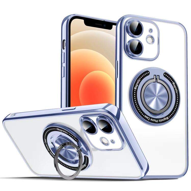 

For iPhone 12 Colorful 360 Invisible Ring MagSafe Phone Case(Blue)