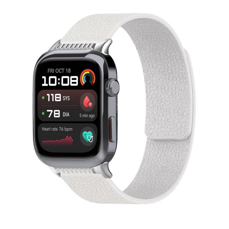 

For Huawei Watch D2 Lychee Texture Soft Magnetic Silicone Watch Band(White)