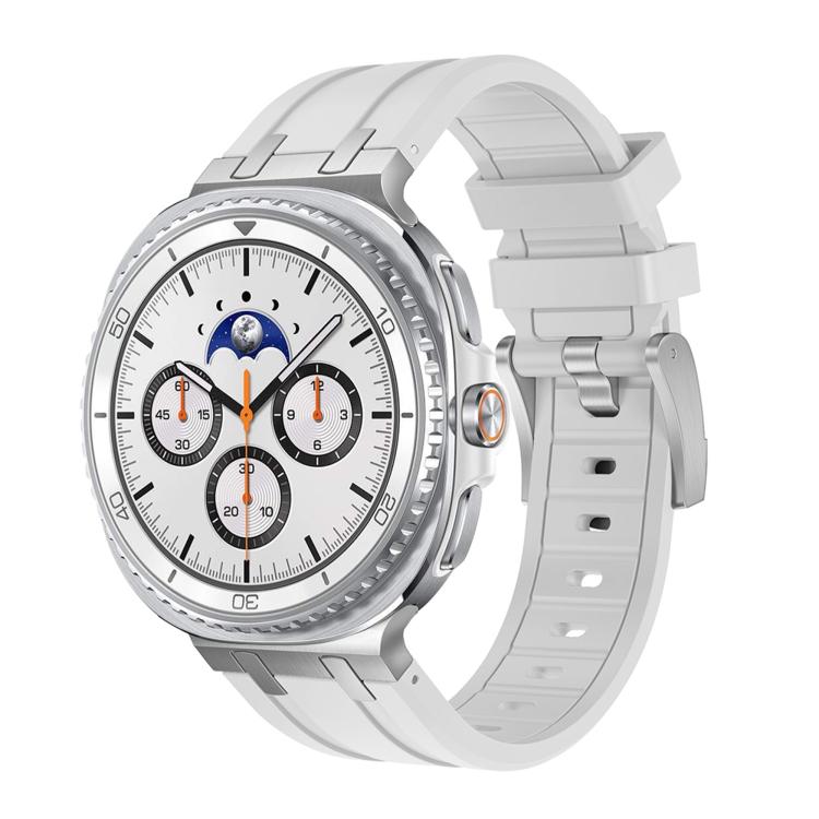 

For Samsung Galaxy Watch8 / Watch8 Classic Silicone Watch Band(Silver White)