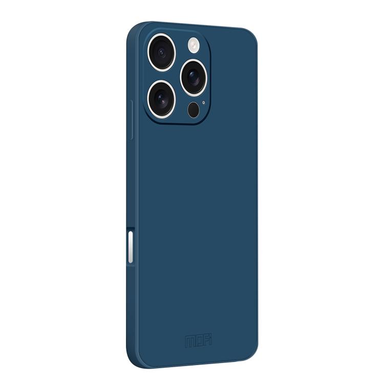 

For iPhone 16 Pro Max MOFI Caring Soft Shell Liquid Silicone Skin Feel Phone Case(Blue)