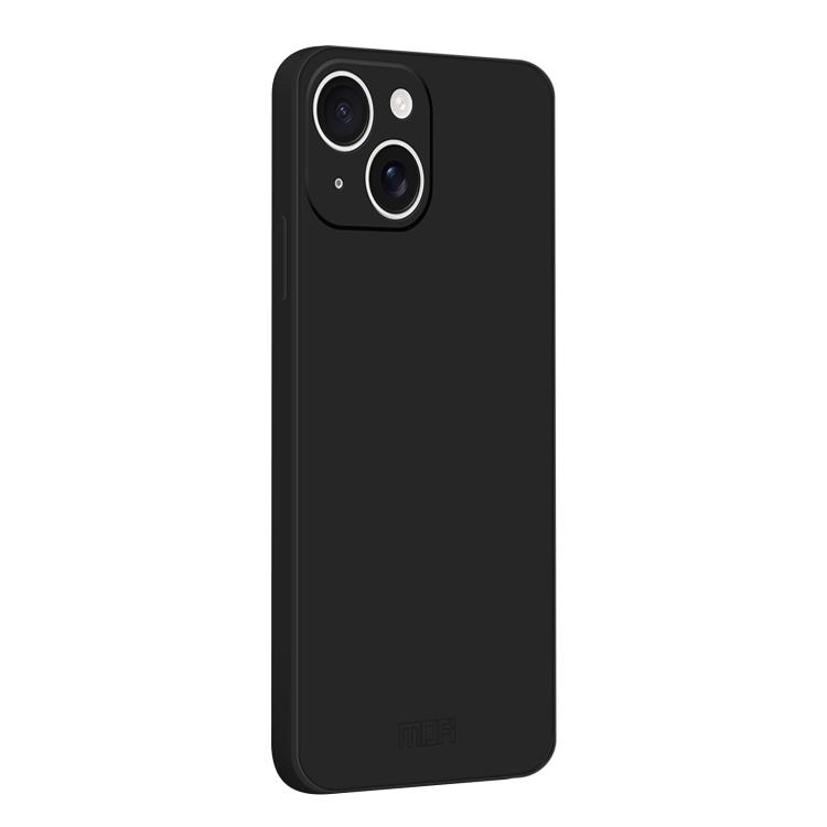 

For iPhone 15 MOFI Caring Soft Shell Liquid Silicone Skin Feel Phone Case(Black)