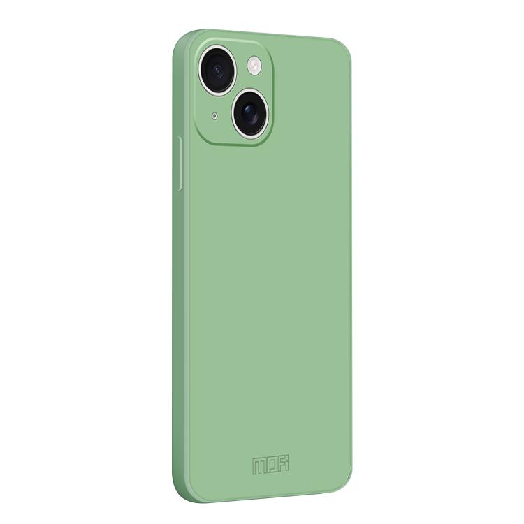 

For iPhone 15 MOFI Caring Soft Shell Liquid Silicone Skin Feel Phone Case(Matcha Green)
