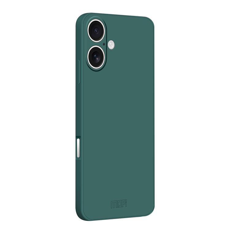 

For iPhone 16 Plus MOFI Caring Soft Shell Liquid Silicone Skin Feel Phone Case(Dark Green)