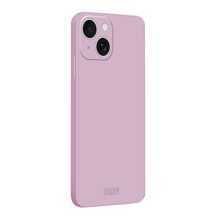 

For iPhone 15 Plus MOFI Caring Soft Shell Liquid Silicone Skin Feel Phone Case(Purple)