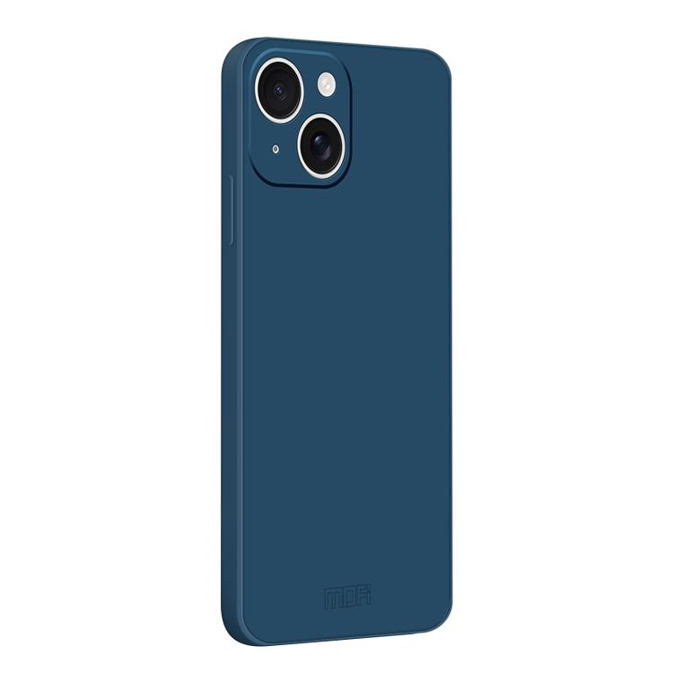 

For iPhone 14 MOFI Caring Soft Shell Liquid Silicone Skin Feel Phone Case(Blue)