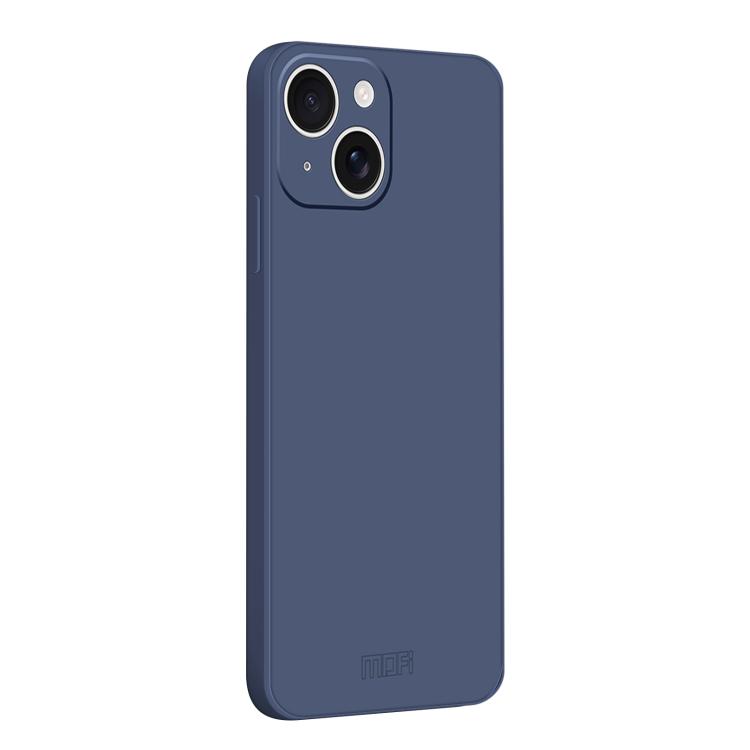 

For iPhone 14 MOFI Caring Soft Shell Liquid Silicone Skin Feel Phone Case(Grayish Blue)