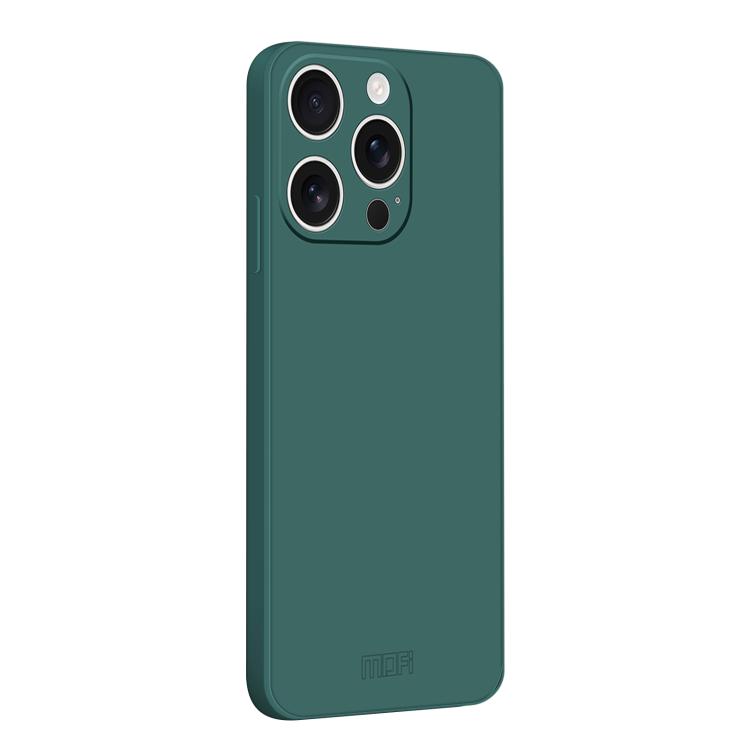 

For iPhone 15 Pro Max MOFI Caring Soft Shell Liquid Silicone Skin Feel Phone Case(Dark Green)