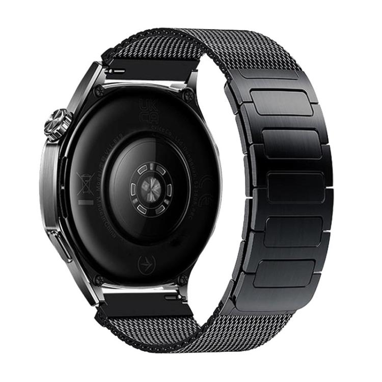 

20mm Woven I-Shaped Metal Stainless Steel Magnetic Watch Band(Black)