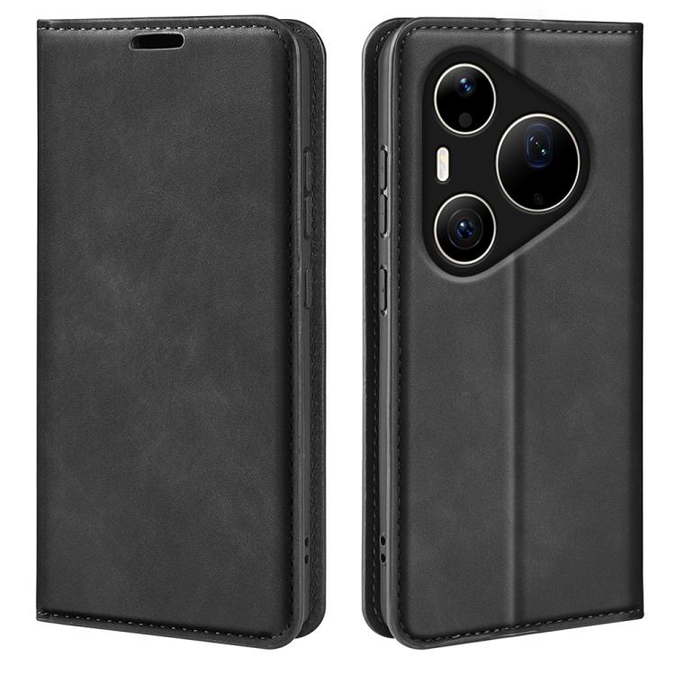 

For Huawei Pura 90 Pro Max 5G Retro-skin Magnetic Suction Leather Phone Case(Black)