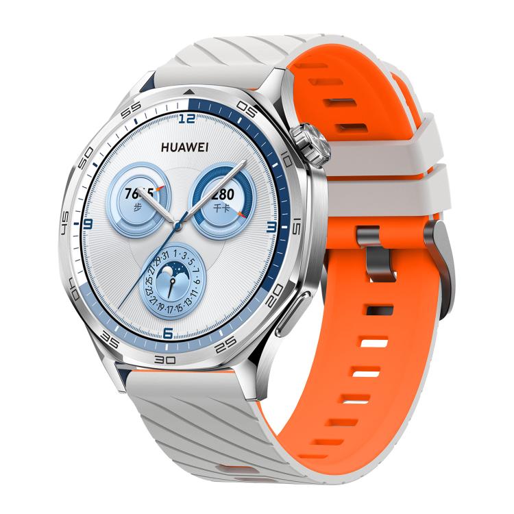 

22mm Twill Texture Two Color Silicone Watch Band(Starlight Orange)