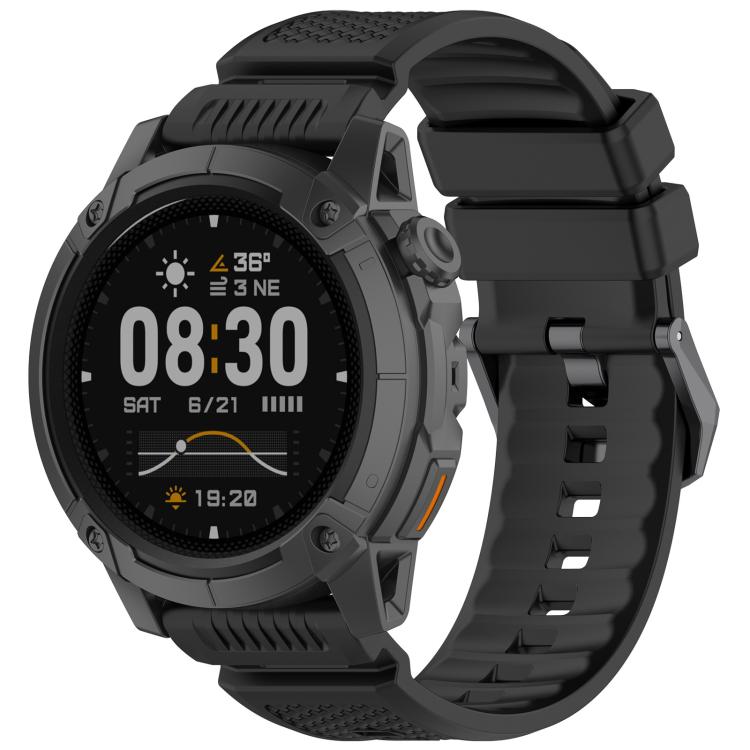 

For COROS NOMAD Armor Outdoor Sports Solid Color Silicone Watch Band(Black)